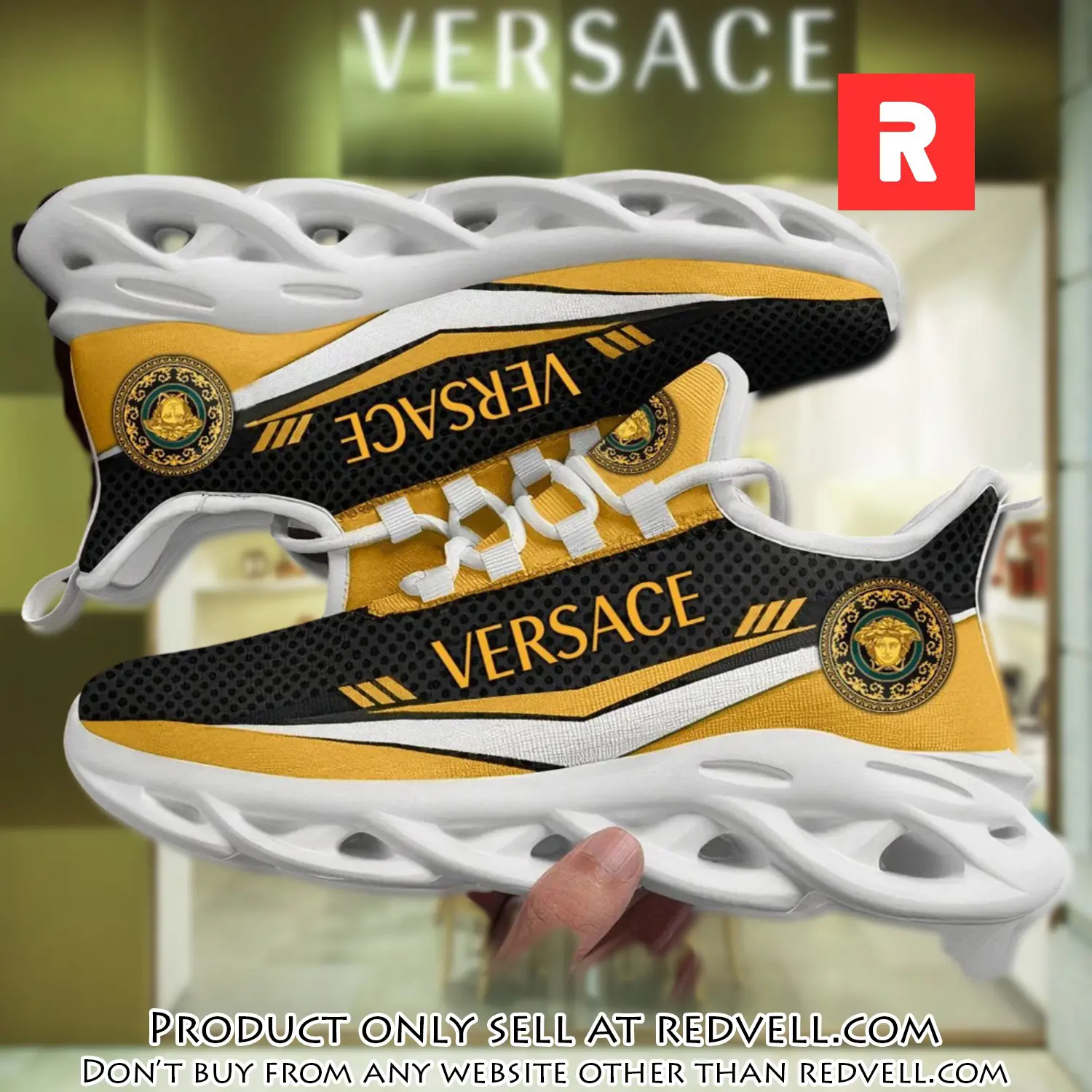 Versace medusa yellow max soul shoes luxury brand gifts for men women rv4512392